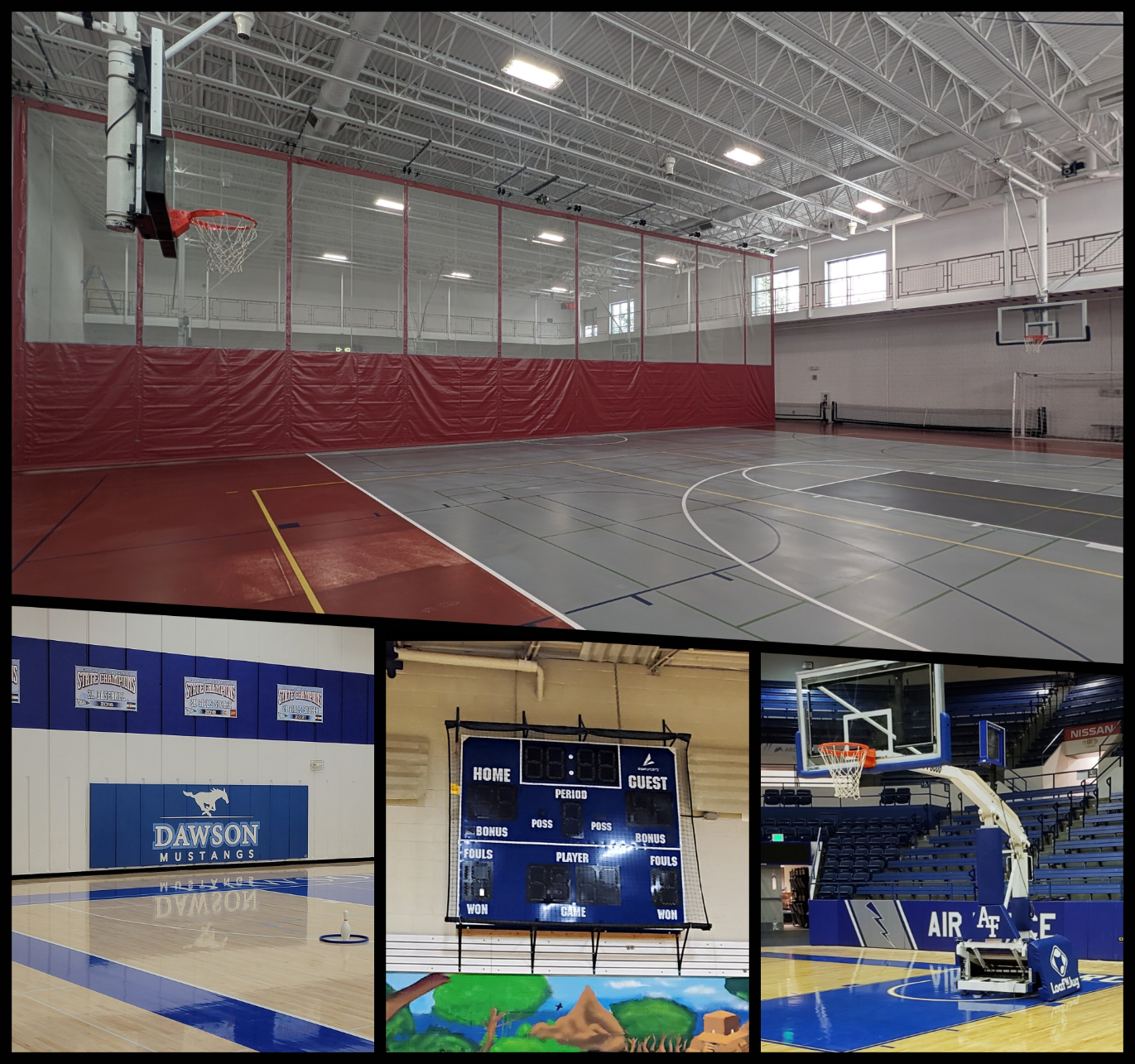 Collage of gym equipment