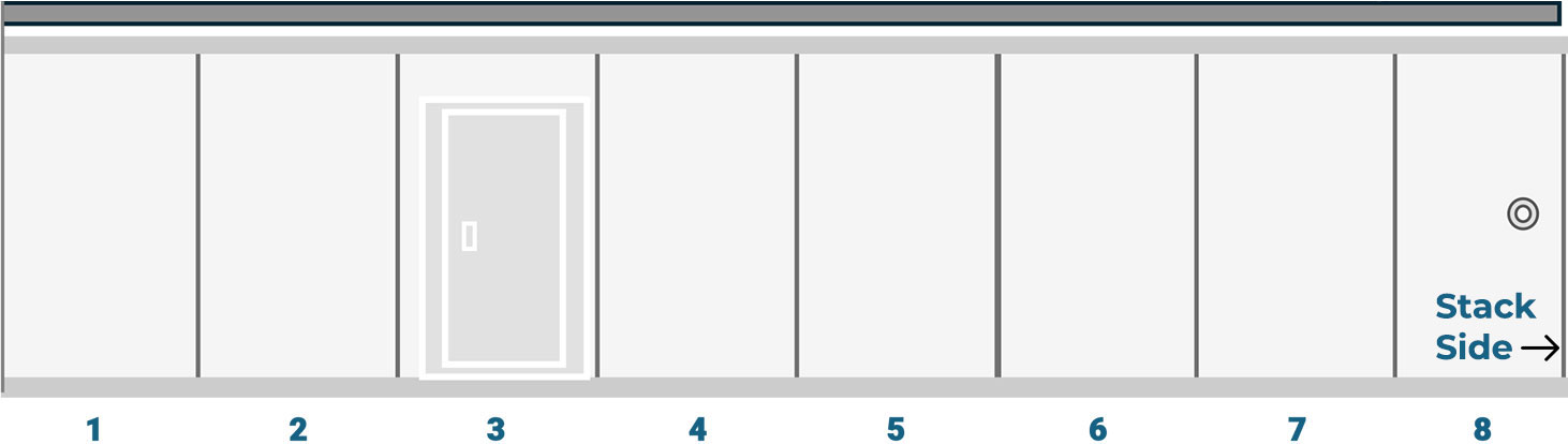 Partition wall map, panels 1 through 8